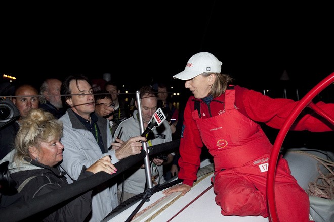 Adrienne Cahalan, navigator of Wild Oats XI, second to cross the line. Rolex Sydney to Hobart 2009 ©  Andrea Francolini Photography http://www.afrancolini.com/