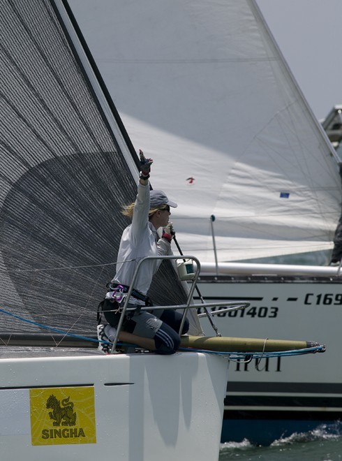 Two boatlengths to the line. Ichiban. Top of the Gulf Regatta 2009, Ocean Marina Yacht Club, Pattaya, Thailand © Guy Nowell http://www.guynowell.com