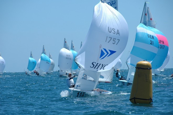 USA boat leads the women&rsquo;s gold fleet - Day 5 2008 470 Worlds &copy; Christine Hansen
