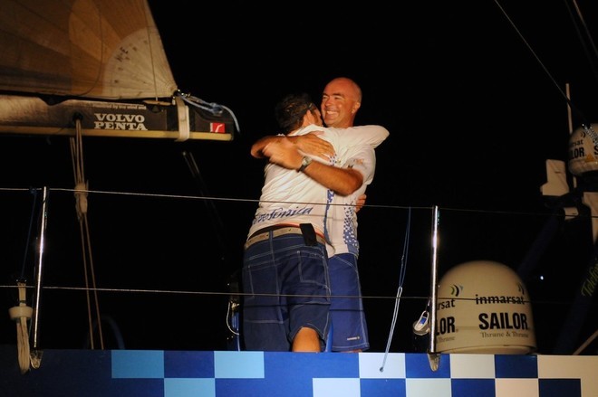 Telefonica Blue, skippered by Bouwe Bekking (NED) (pictured) takes first place on leg 3 of the Volvo Ocean Race from India to Singapore, crossing the finish line at 14:51:22 GMT<br />
 ©  David Kneale/Volvo Ocean Race http://www.volvooceanrace.com/