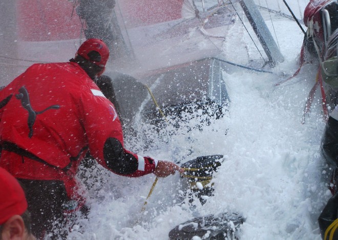 Rough seas onboard PUMA Ocean Racing, on leg 6 of the Volvo Ocean Race, from Rio de Janeiro to Boston © Rick Deppe/PUMA Ocean Racing/Volvo Ocean Race http://www.volvooceanrace.org