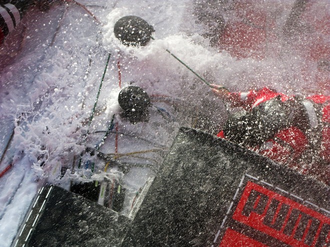 Rough seas onboard PUMA Ocean Racing, on leg 6 of the Volvo Ocean Race, from Rio de Janeiro to Boston © Rick Deppe/PUMA Ocean Racing/Volvo Ocean Race http://www.volvooceanrace.org