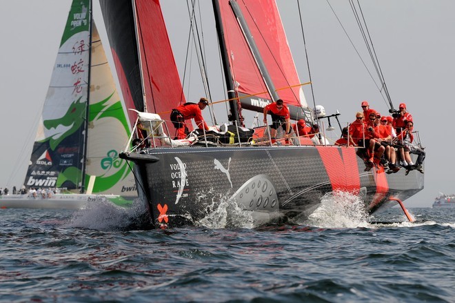 PUMA Ocean Racing, skippered by Ken Read (USA) come first in the In-port Race in Galway Bay &copy;  David Kneale/Volvo Ocean Race http://www.volvooceanrace.com/