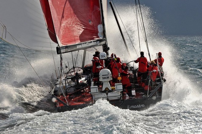 PUMA Ocean Racing, skippered by Ken Read (USA) at the start of leg 8 from Galway to Marstrand ©  David Kneale/Volvo Ocean Race http://www.volvooceanrace.com/