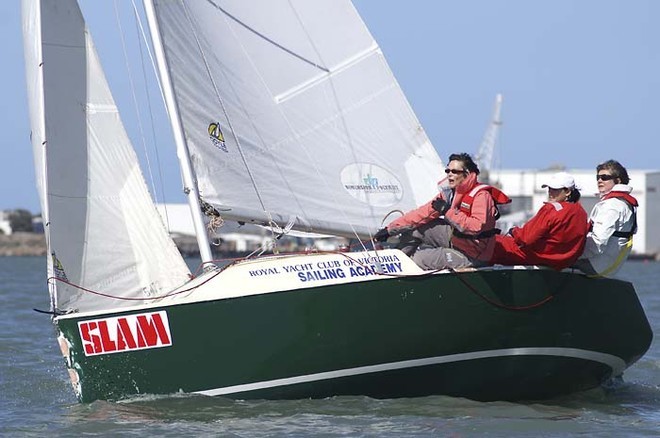 L-R Dera Plueckhahn, Sarah Bates and skipper Jilly Adams - Women’s Elliott 5.9 Regatta 2008 © Teri Dodds http://www.teridodds.com