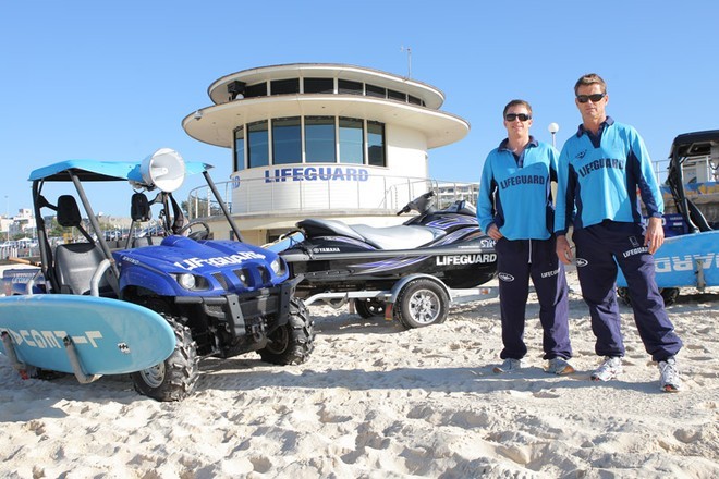 Waverly Council lifeguards and Yamaha ready to swing into action on Bondi Beach. © Yamaha Motor Australia http://www.yamaha-motor.com.au