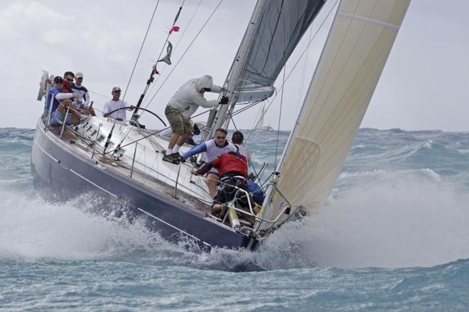 St Maarten-- The 29th St. Maarten Heineken Regatta got under way today with the  wind coming from the North at 22-25 knots and rough seas. Large waves made for wet sailing on all the boats along with many not finishing and tough sail handling.  © Bob Greiser/ Outsideimages.co.nz/LouisVuitton Trophy http://www.outsideimages.co.nz