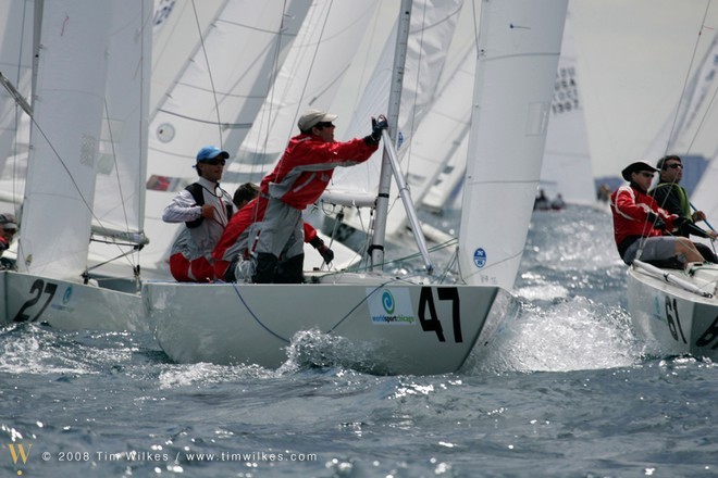 Busch, Hough, Sinks, and Burton definitely take the role of the stealthy stars of the regatta - 2008 Etchells World Championships Chicago © Tim Wilkes http://www.TimWilkes.com