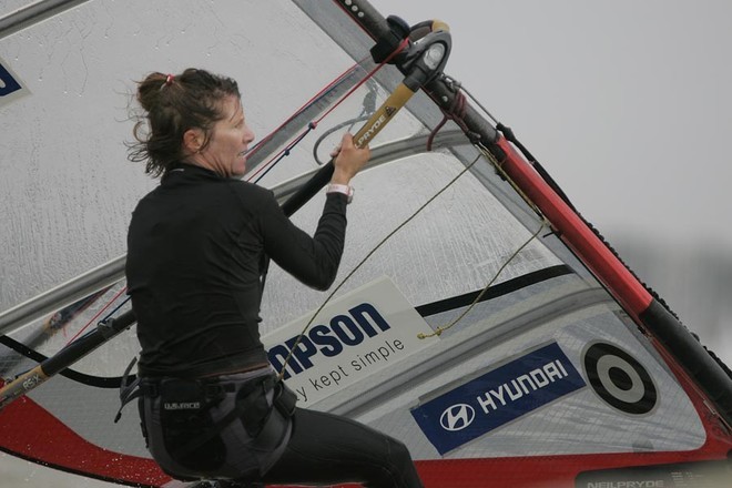 Barbara Kendall, silver medalist in the 2008 World Championships in the RS:X class,  has won three Olympic boardsailing medals and will sailing in her fifth Olympic Games.   © Richard de Jonge 