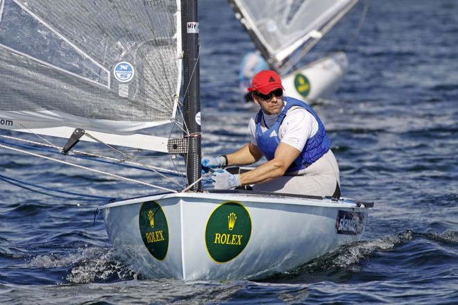 Edward Wright (GBR) in the Finn on day three - Rolex Miami OCR 2010 ©  Rolex / Dan Nerney