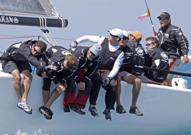 Jurakan crew - day two of The 29th St. Maarten Heineken Regatta was another windy day with a steady 25 to 30 knots which made for plenty of action. © Bob Greiser/ Outsideimages.co.nz/LouisVuitton Trophy http://www.outsideimages.co.nz