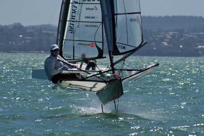 International Moths at play off Takapuna © Richard Gladwell www.photosport.co.nz