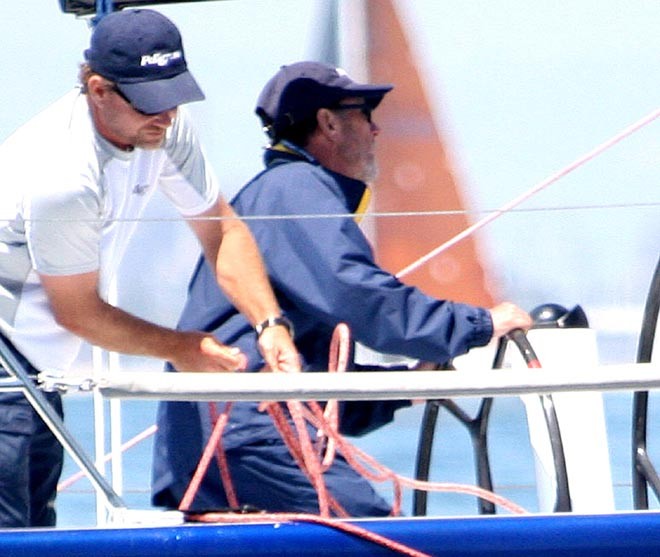 Mike Campbell at the helm of his Kernan 70 Peligroso during the 2005 Long Beach Race Week.  - Campbell Cup © Rick Roberts 