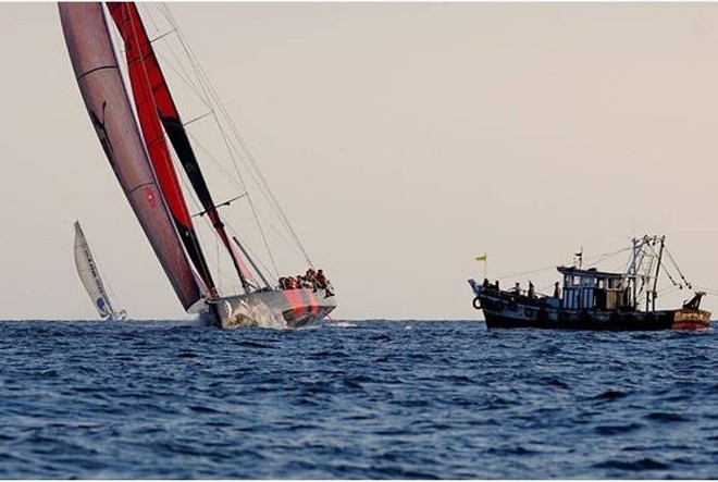 PUMA Ocean Racing arrive in Cochin, India, to claim fifth place in Leg 2, beating Team Delta Lloyd by only minutes after nearly 4,500 miles of sailing  ©  David Kneale/Volvo Ocean Race http://www.volvooceanrace.com/