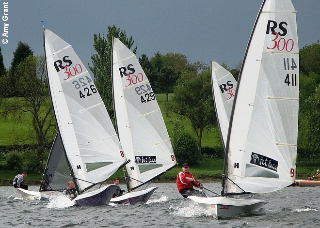 Steve Bolland (411) leads the RS300 Open at Draycote Water SC - image Amy Grant © SW