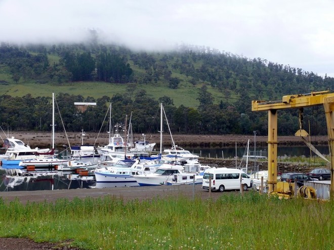 Mist settles above the Kermandie Marina © Fiona Harper