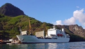 Aranui supply ship in Nuka Hiva photo copyright Wanderlust 3 http://www.h-tv.com taken at  and featuring the  class