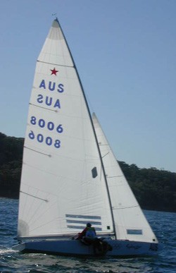Colin Beashel and David Giles <br />
Australian Star’s practice on Sydney Harbour © Katrina Butler