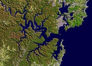 Broken Bay satellite photo from Cruising Broken Bay Cruising Guide © Richard Chesher
