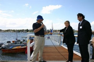 Cutting the ribbon to open the new pontoon for Sailability Kogarah Bay photo copyright Graeme Adam taken at  and featuring the  class
