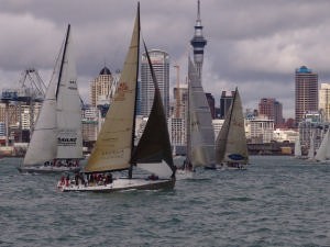 Pre-start action in the 2005 Coastal Classic,  with previous race winner, Georgia in the foreground. photo copyright Richard Gladwell www.photosport.co.nz taken at  and featuring the  class