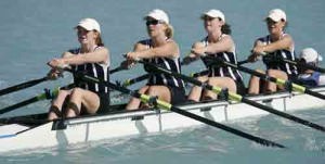 Timaru Girls taking the bronze medla in Event 31 GU16 4X photo copyright SIR+photosouth@xtra.co.nz taken at  and featuring the  class
