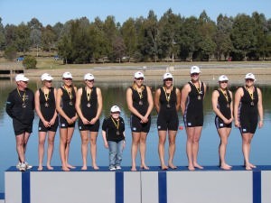 The NZL Womens Eight on podium at the Trans Tasman Cup photo copyright Sonya Walker taken at  and featuring the  class