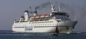 Ferry bearing sunseekers arrives at Lampedusa photo copyright BW Media taken at  and featuring the  class