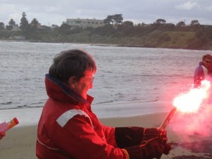 Flare firing ORCV Offshore training photo copyright Jennifer McGuigan taken at  and featuring the  class