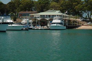 The large fueldock provides easy access - Soldiers Point Marina Port Stephens NSW photo copyright Soldiers Point Marina http://www.soldierspointmarina.com.au taken at  and featuring the  class