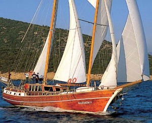 Gulet with full sail photo copyright Mariner Boating Holidays http://www.marinerboating.com.au taken at  and featuring the  class
