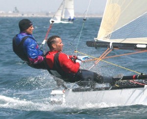 Past world champs Kris Bundy and crew Jamie Hanseler fought their way to 4th in this Worlds 

 
 photo copyright Rich Roberts http://www.UnderTheSunPhotos.com taken at  and featuring the  class
