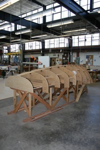 Hull under construction in the TAFE workshop © Helen Hopcroft
