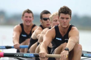 Steve Cottle, James Dallinger, Paul Gerritsen, Dane Boswell(NZL) - Coxed Four out of the blocks for their Preliminary Heat photo copyright Rob Bristow www.rowinginfo.info taken at  and featuring the  class