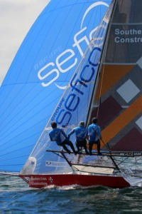 Southern Cross Contracting have a lot on their hands in the SsangYong 18fter Worlds photo copyright 18ft Skiff taken at  and featuring the  class