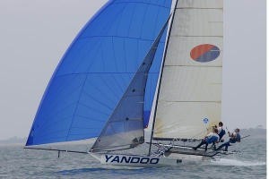 John 'Woody' Winning and crew on the boil photo copyright Sail Melbourne http://sailmelbourne.com.au/ taken at  and featuring the  class