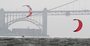 Kites and the Golden Gate Bridge -Ronstan Bridge to Bridge Race San Francisco photo copyright Crosbie Lorimer http://www.crosbielorimer.com taken at  and featuring the  class