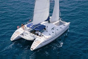 Lagoon 570 aerial photo copyright Media Services taken at  and featuring the  class