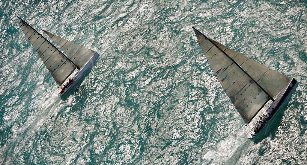 2008 Hamilton Island Race Week - Day 1 &rsquo;Wild Oats X&rsquo;, owned by Bob Oatley and skippered by Mark Richards, left, and &rsquo;Black Jack&rsquo;, skippered by Mark Bradford are seen competing on Day 1. &copy; Jack Atley http://www.jackatley.com