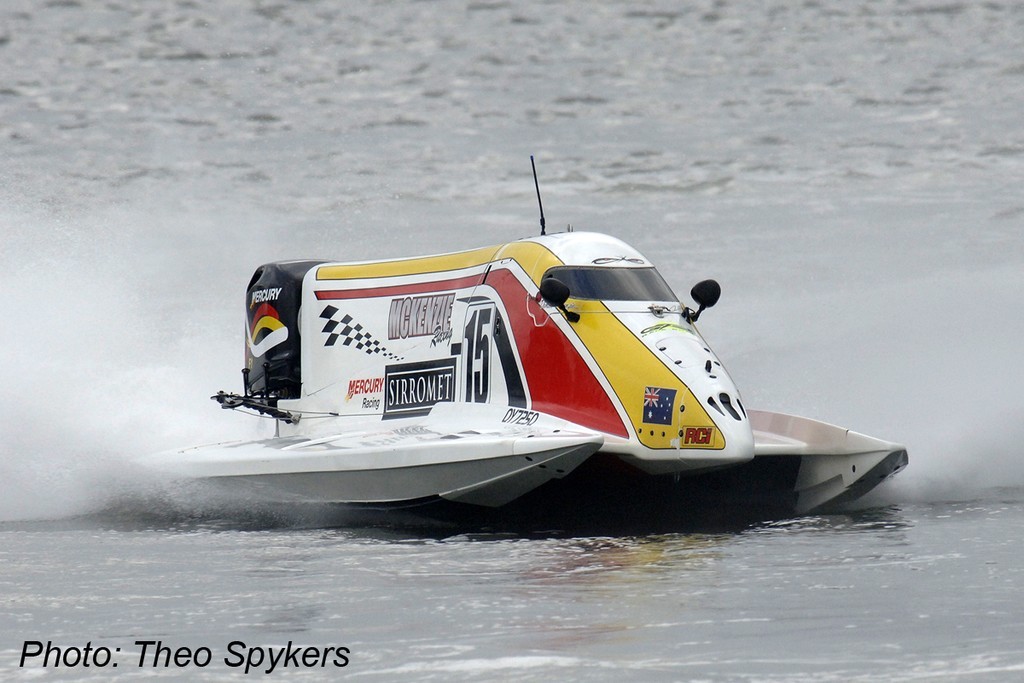 A well deserved Newcastle podium finish for Macca - F1 Superboats Newcastle June 2008 © Theo Spykers 