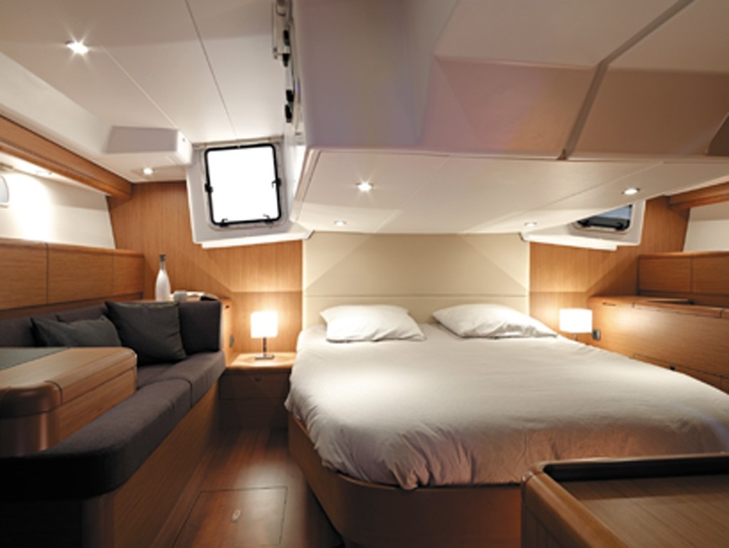 The luxurious aft cabin of the Jeanneau 57 photo copyright Jeanneau France taken at  and featuring the  class
