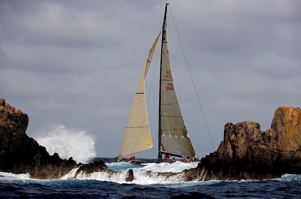 TP52 Rush from USA passing Llado Rocks, last mark of the race before the finish line. © Th.Martinez http://www.thmartinez.com