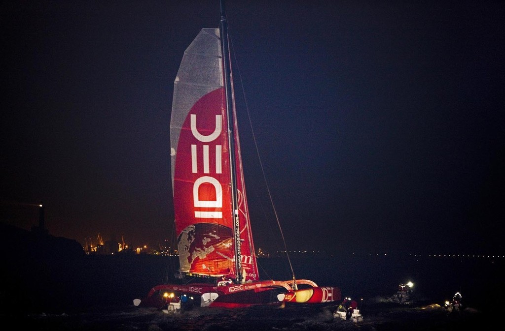 IDEC sails into the Brittany port of Brest. photo copyright Th.Martinez/onEdition taken at  and featuring the  class