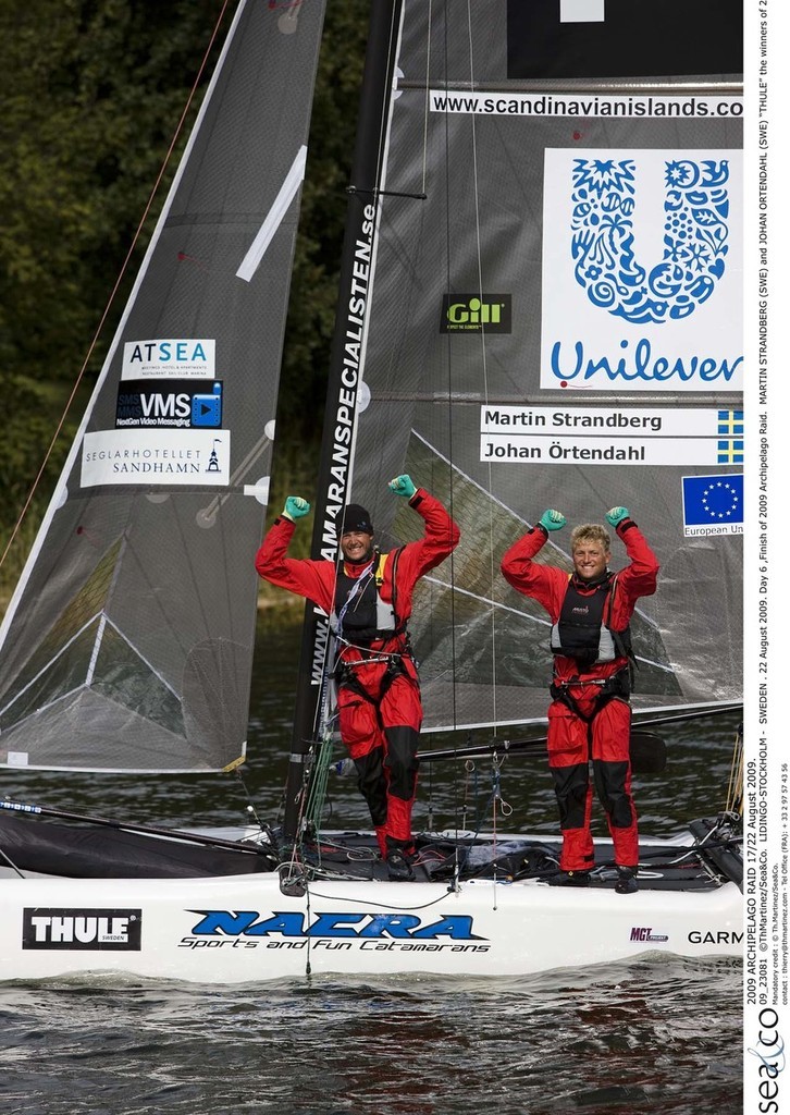 Day 6 ,Finish of 2009 Archipelago Raid.  <br />
MARTIN STRANDBERG (SWE) and JOHAN ORTENDAHL (SWE) 