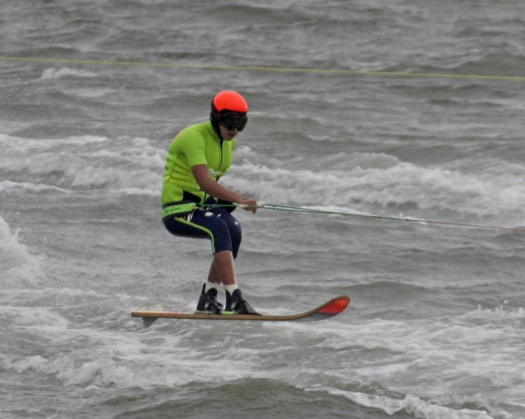 Lauryn Eagle racing into third place in the World titles in New Zealand in 2007 after battling mechanical problems with her tow boat. photo copyright SW taken at  and featuring the  class