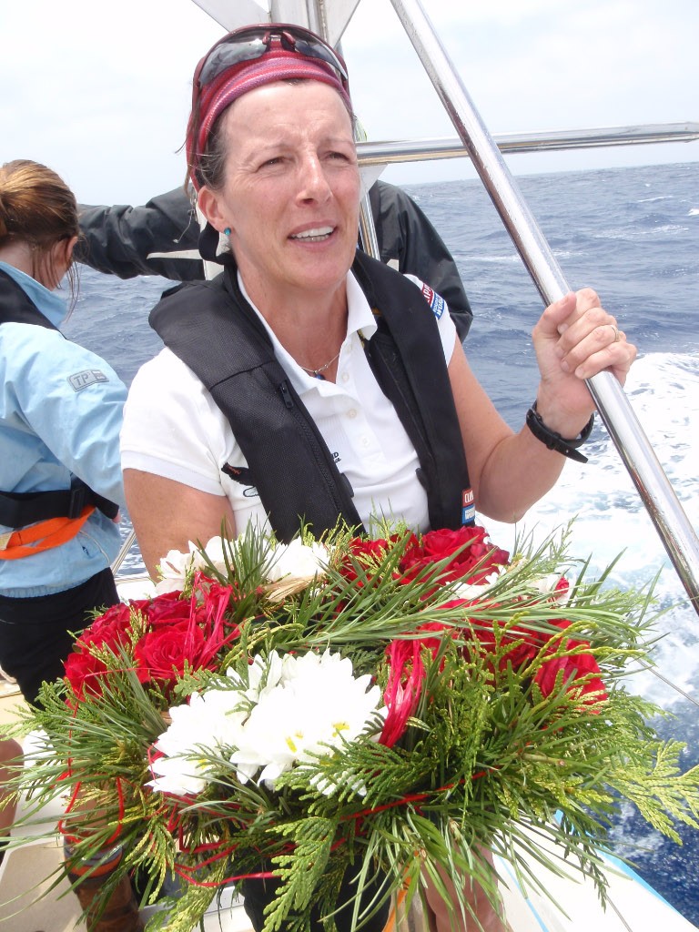 Kate Prickett with MWAS Sydney wreath photo copyright Clipper Ventures PLC . http://www.clipperroundtheworld.com taken at  and featuring the  class