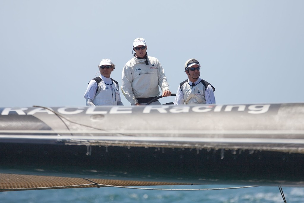 33rd America’s Cup - BMW ORACLE Racing - 90 ft Trimaran testings - Matteo Plazzi - James Spithill - John Kostecki &copy; BMW Oracle Racing Photo Gilles Martin-Raget http://www.bmworacleracing.com