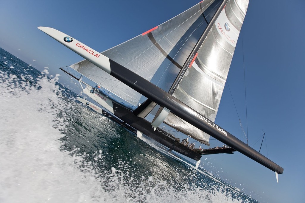 BMW ORACLE Racing - 90 ft Trimaran testing © BMW Oracle Racing Photo Gilles Martin-Raget http://www.bmworacleracing.com