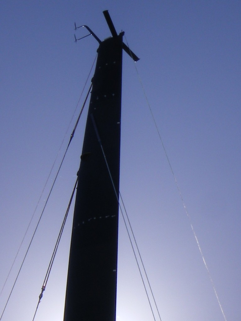 Mast section at top - BMW Oracle Racing, San Diego 1 November 2009 © Rob Wagner