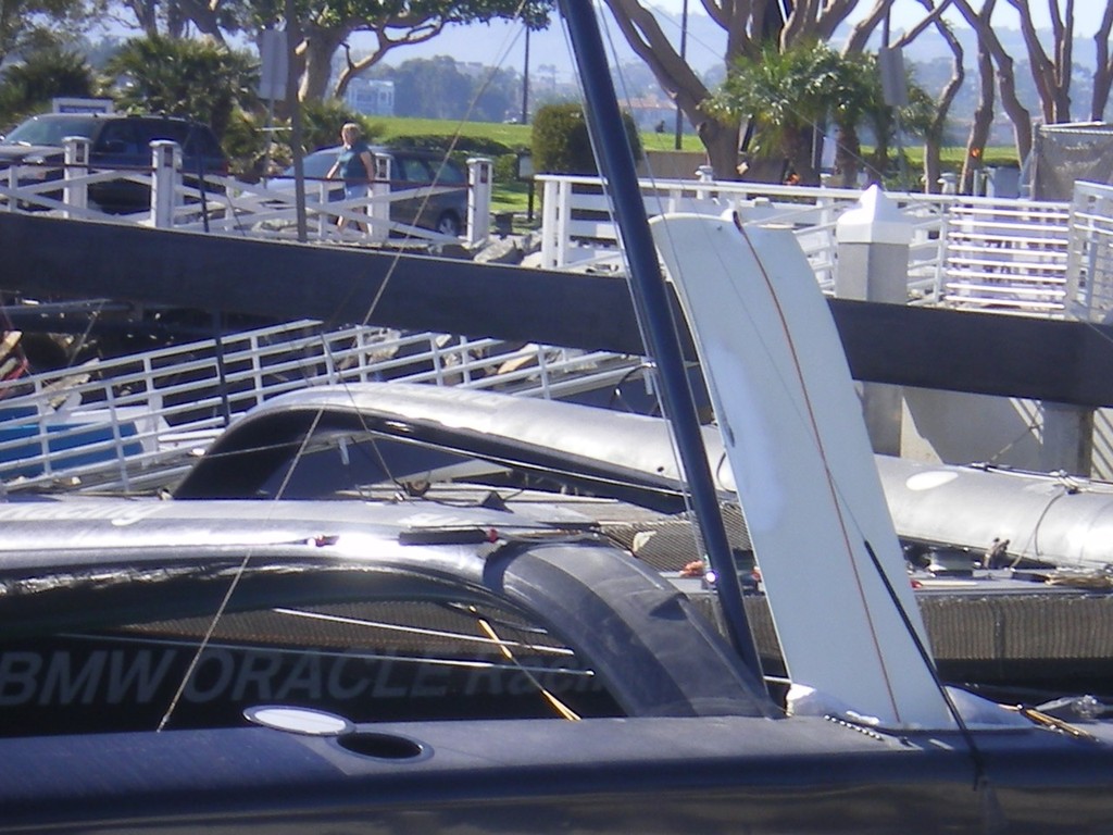 Dagger board and stiffener - BMW Oracle Racing, San Diego 1 November 2009 © Rob Wagner